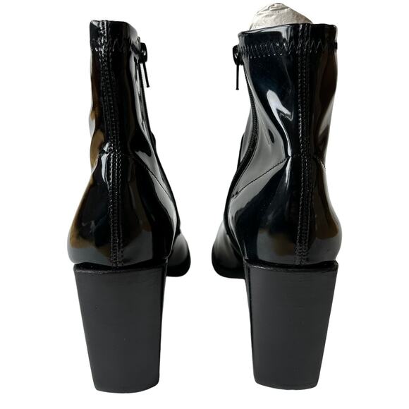 Steve Madden Boots Aroma Black Patent Leather Western Ankle Boot Women's Size 6 - Picture 8 of 10